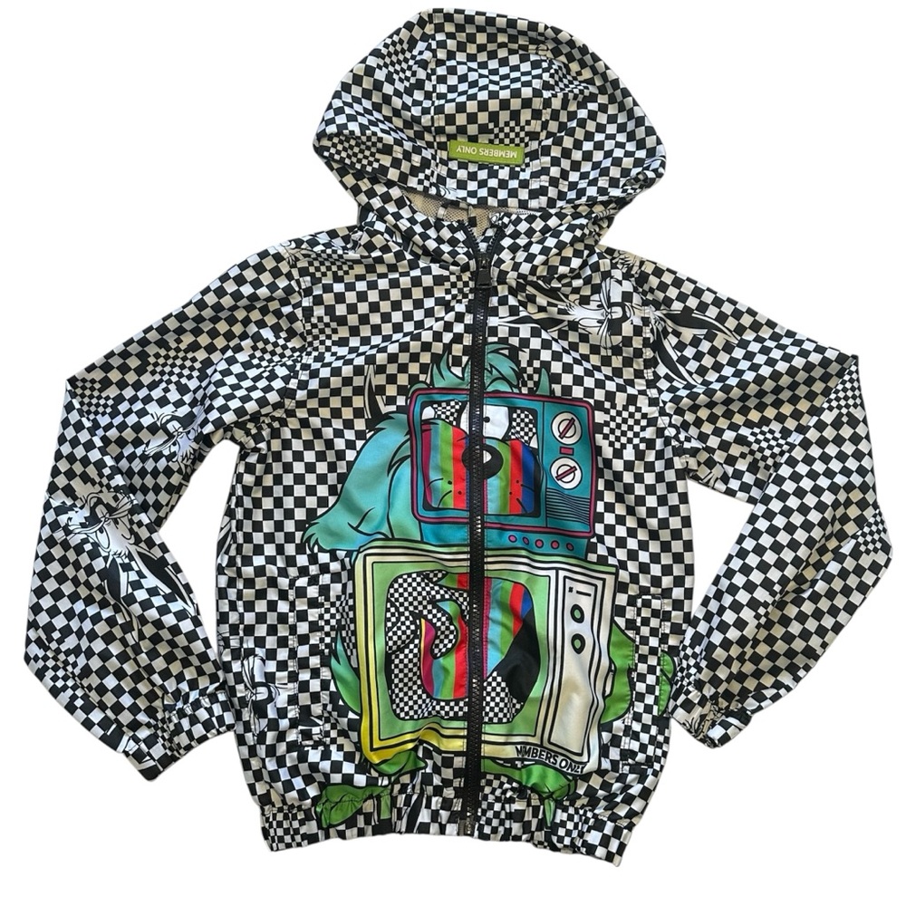 Looney Tunes Members Only Boys Checkered Windbreaker Boys SZ 8